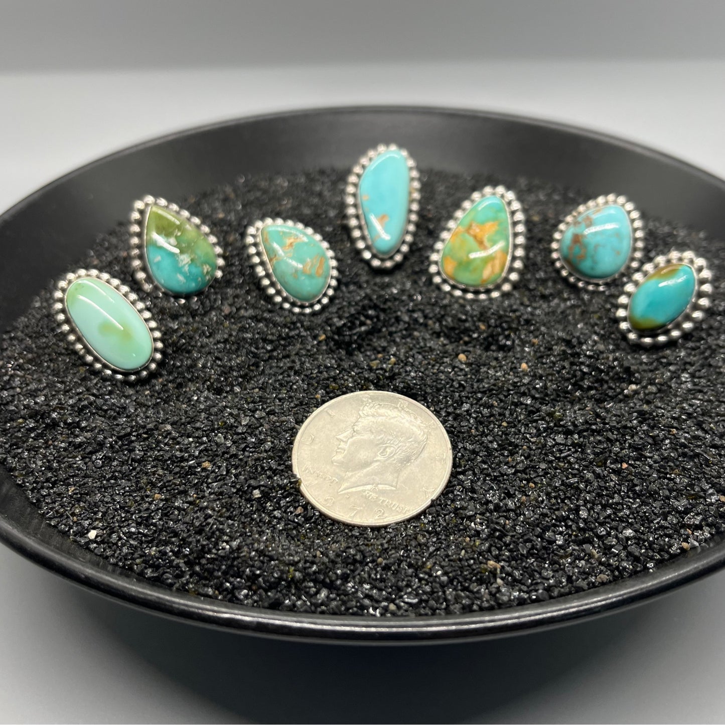Ring, Asst. Single Stone Royston, Mary a Spencer crafted from Sterling Silver, an exquisite Rings Native American designed by Turquoise Mustang.