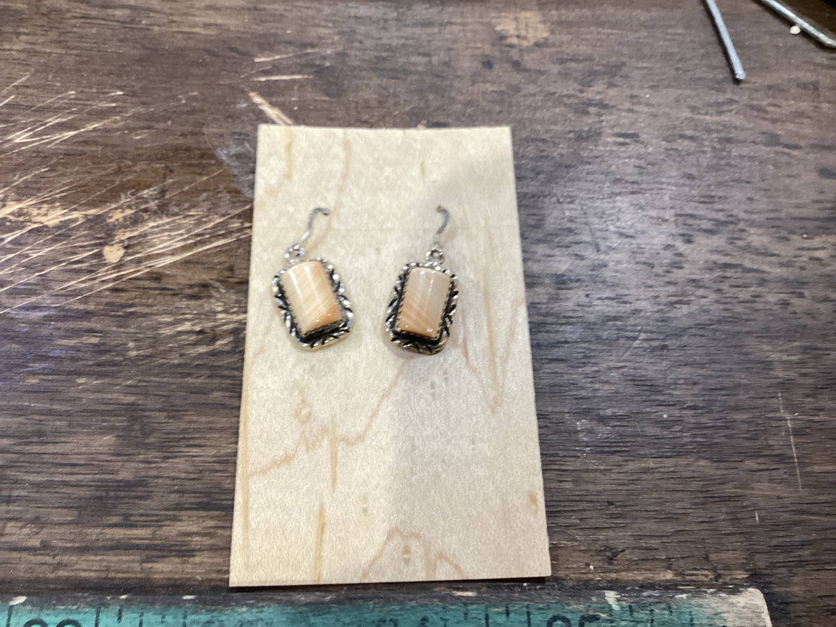 Rectangular Angel Skin Dangle Earrings