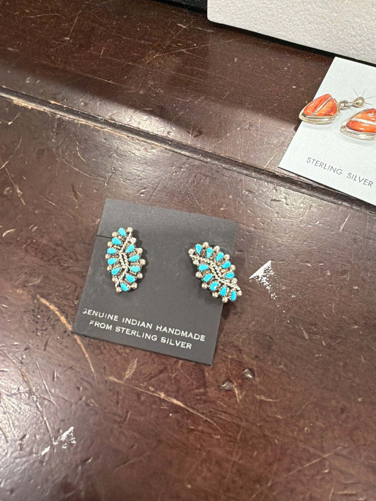 Turquoise Cluster Studs, Zuni