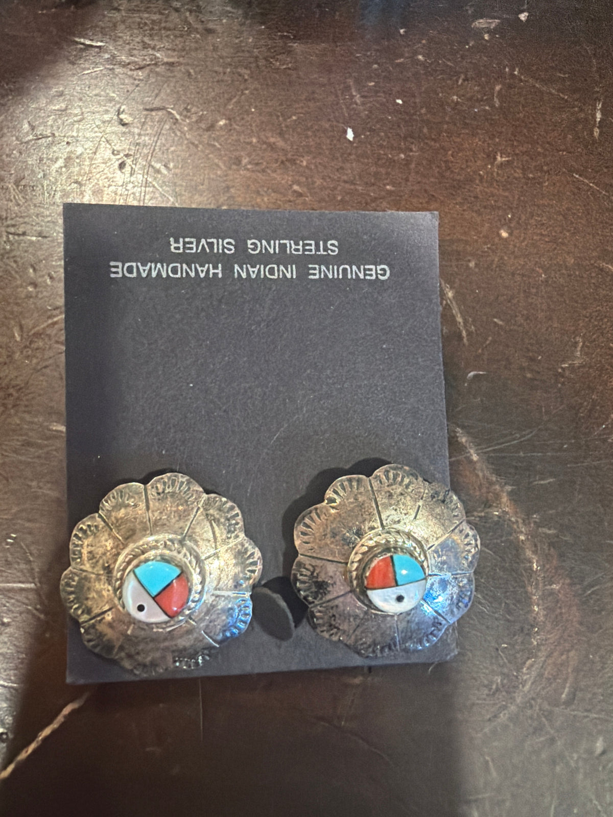 Sumo Sunface Concho Stud Earrings