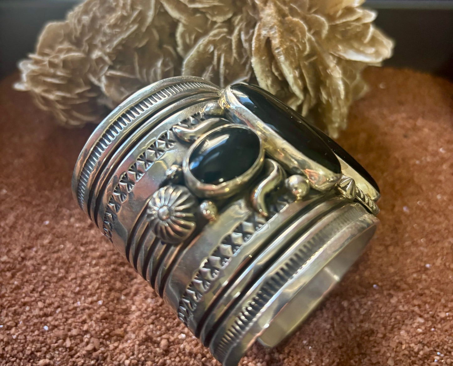 Onyx 5 Narrow Ovals Wide Cuff by Albert Jake