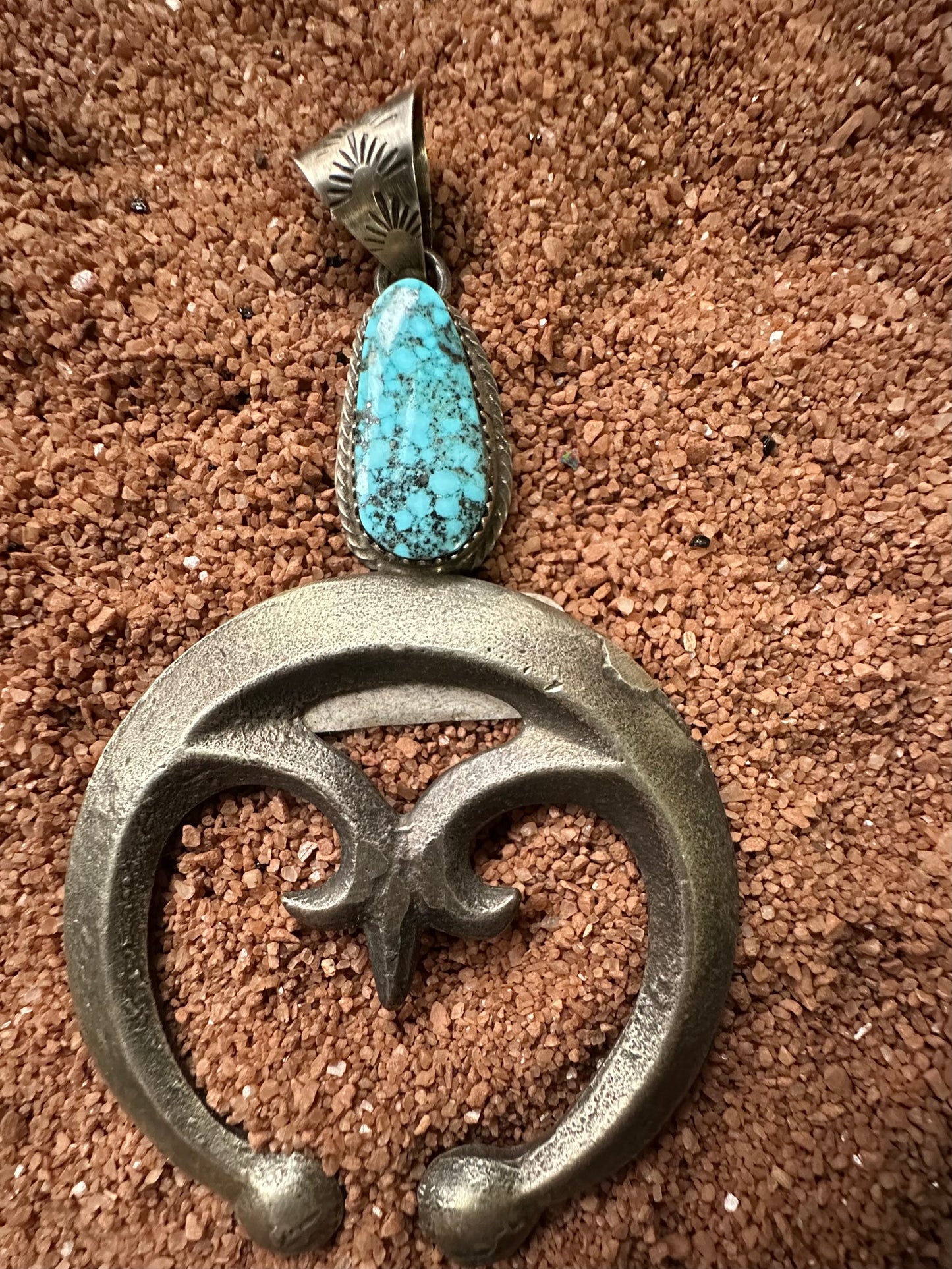 Large Naja with Blue Gem Birdseye Turquoise Stone, by Tonya Yazzie
