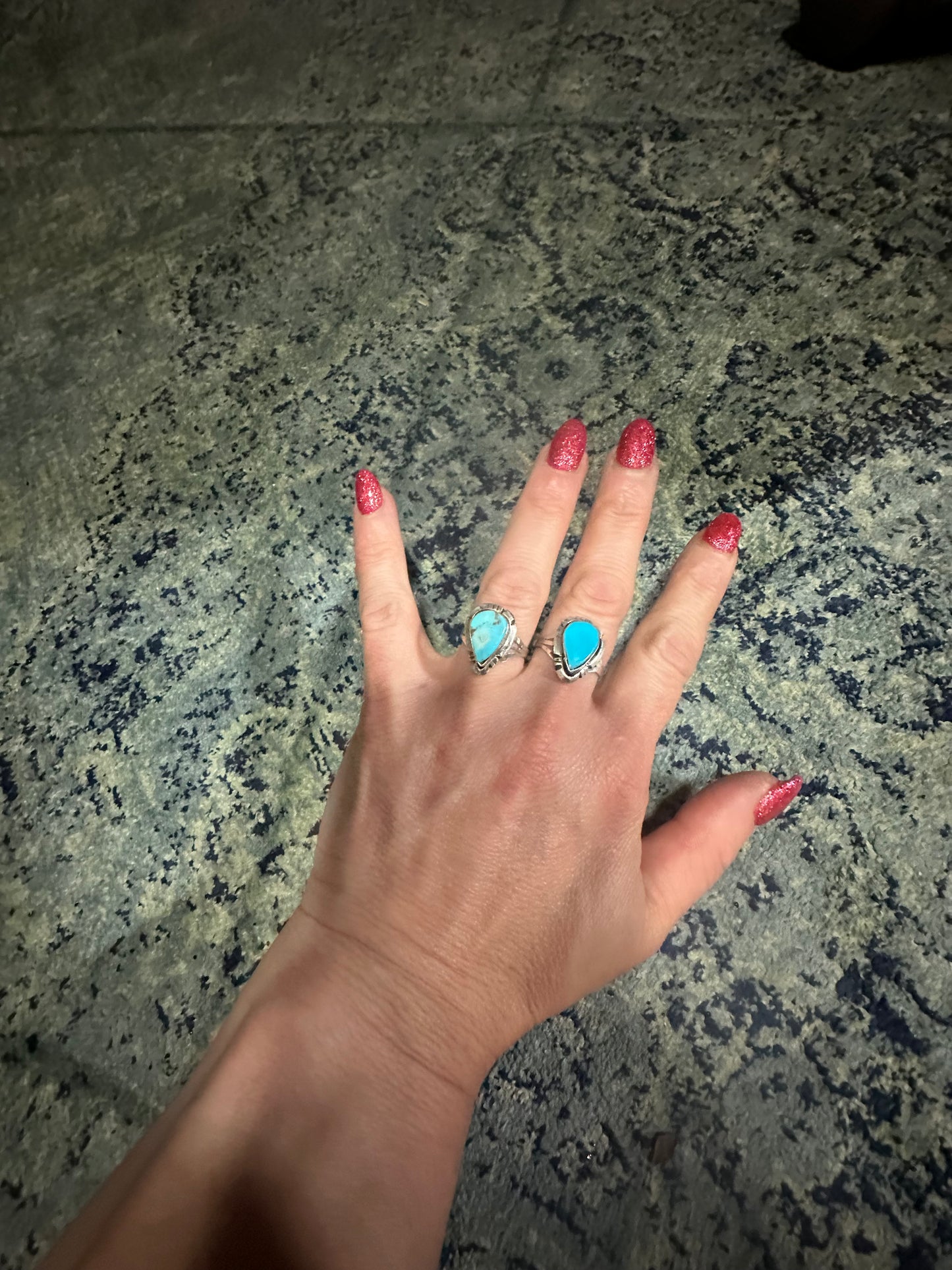 Petite Teardrop Rings with Filework Bezel