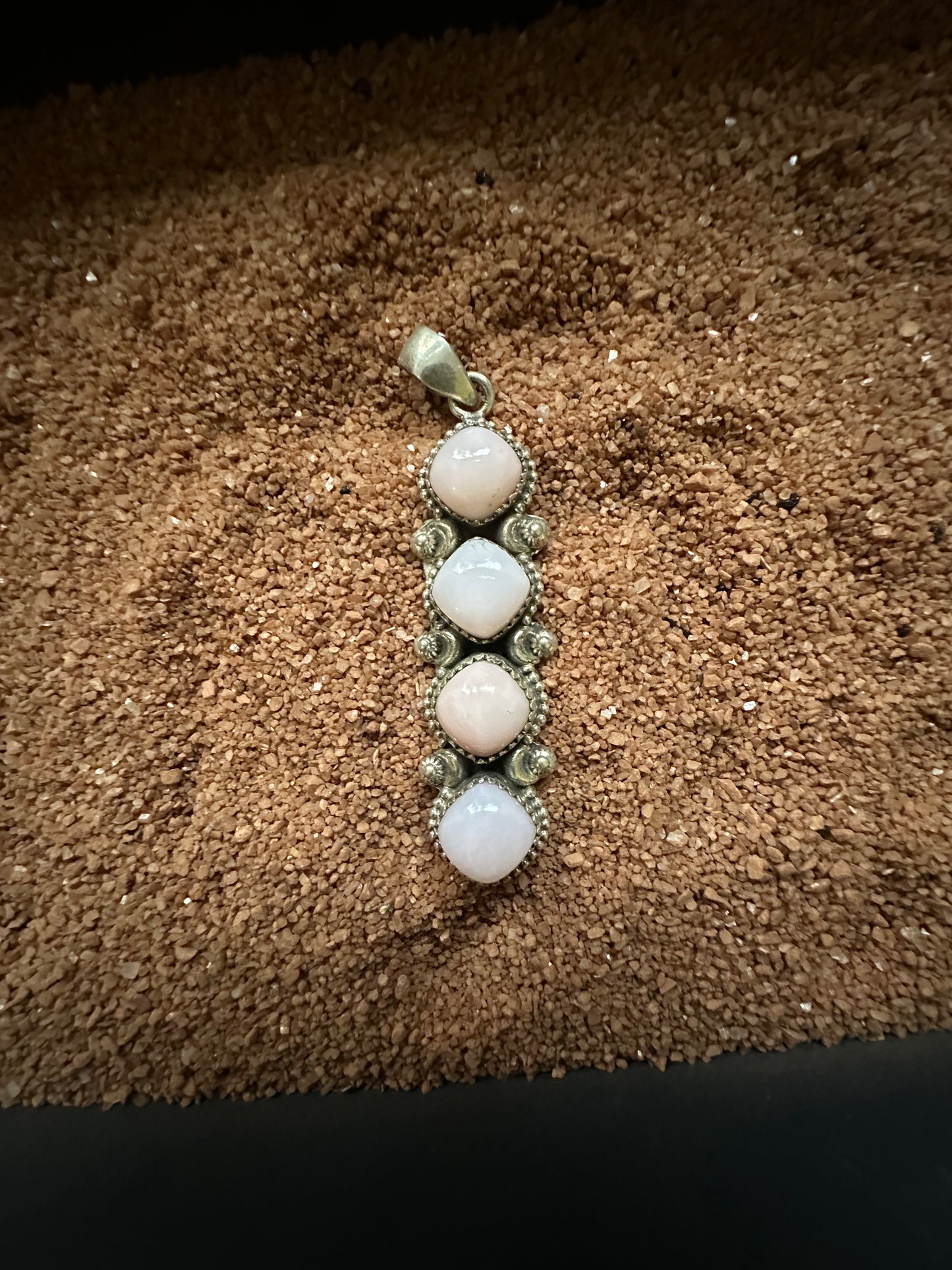Four Stone Pink Opal Pendant, by Hada Collection