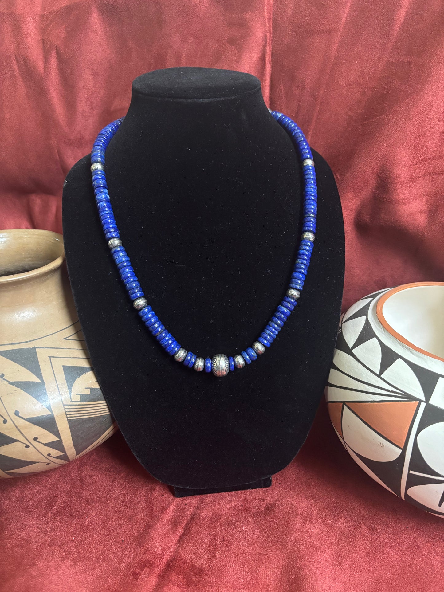 22” Lapis Lazuli & Navajo Pearl Necklace