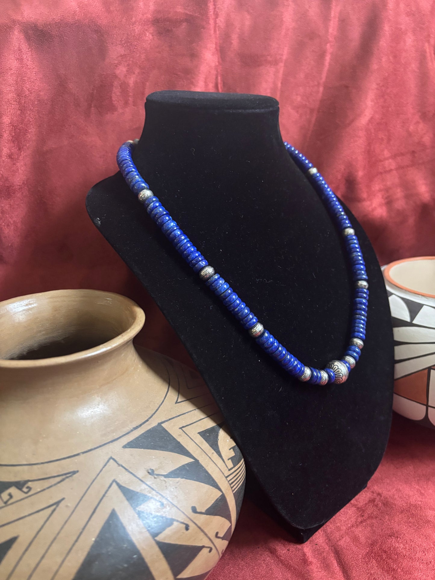22” Lapis Lazuli & Navajo Pearl Necklace