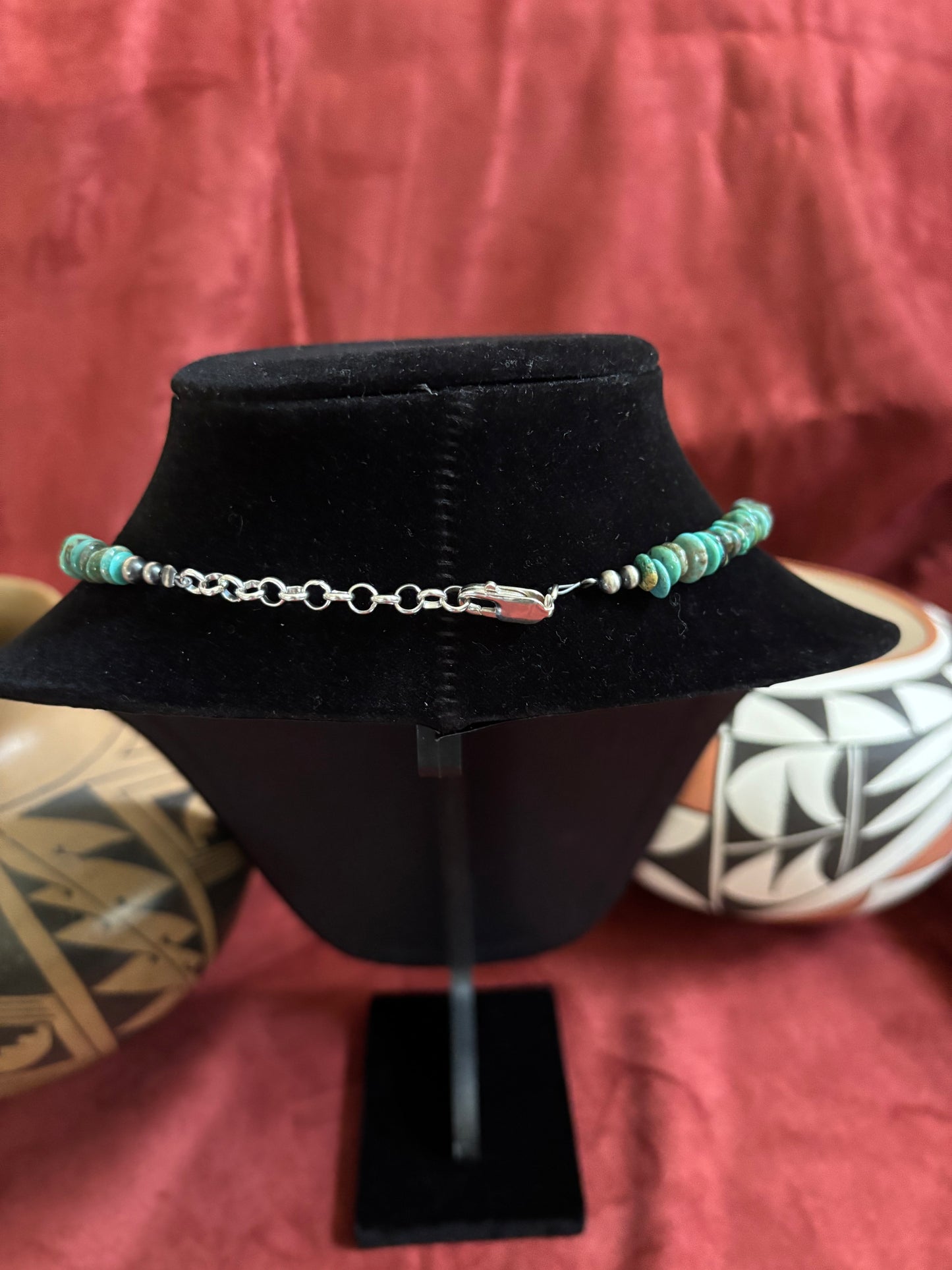 16” Green Hubei Turquoise Heishi Necklace