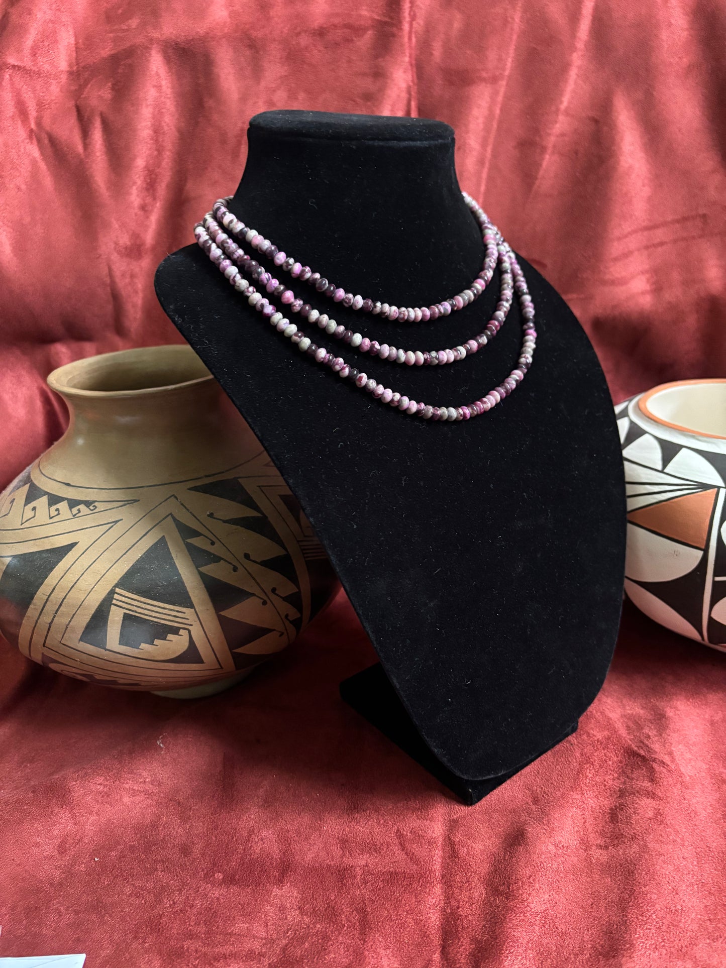 16”(17”, 18”) Purple Sugilite Rondelle Necklace with Silver Pearl Terminations
