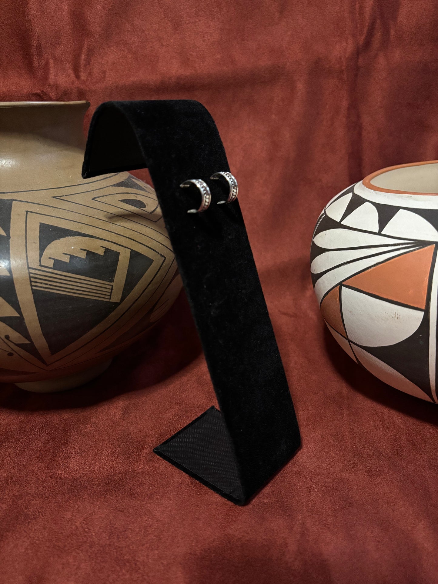 Sterling Silver Handcrafted Hoop Earrings by Karletts Yazzie