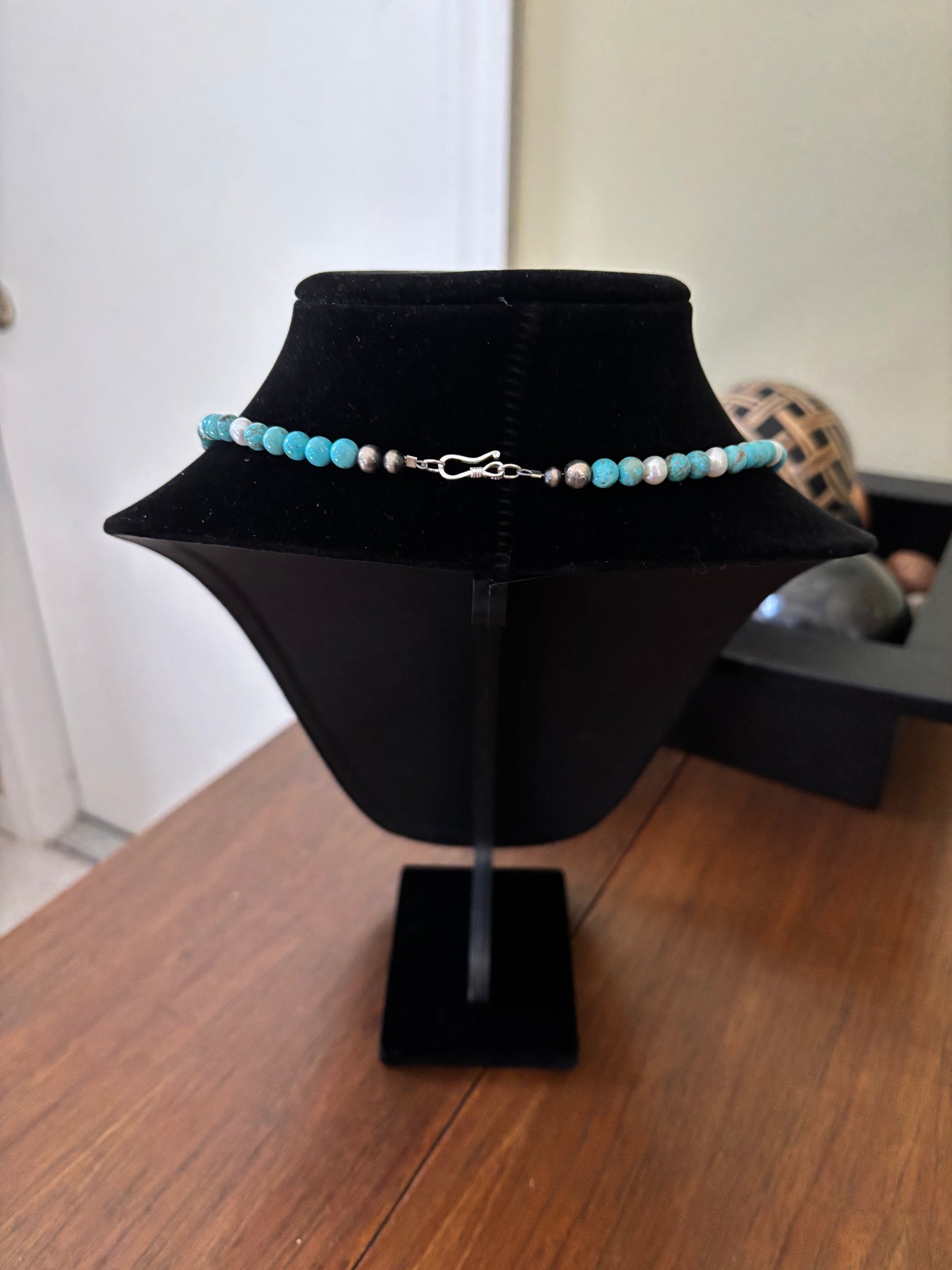 20” Lone Mountain Turquoise & Freshwater Pearl Necklace