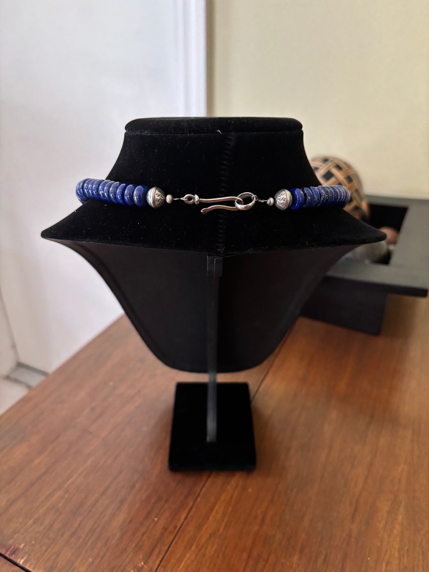 25” Graduated Lapis Lazuli and Navajo Pearl Necklace