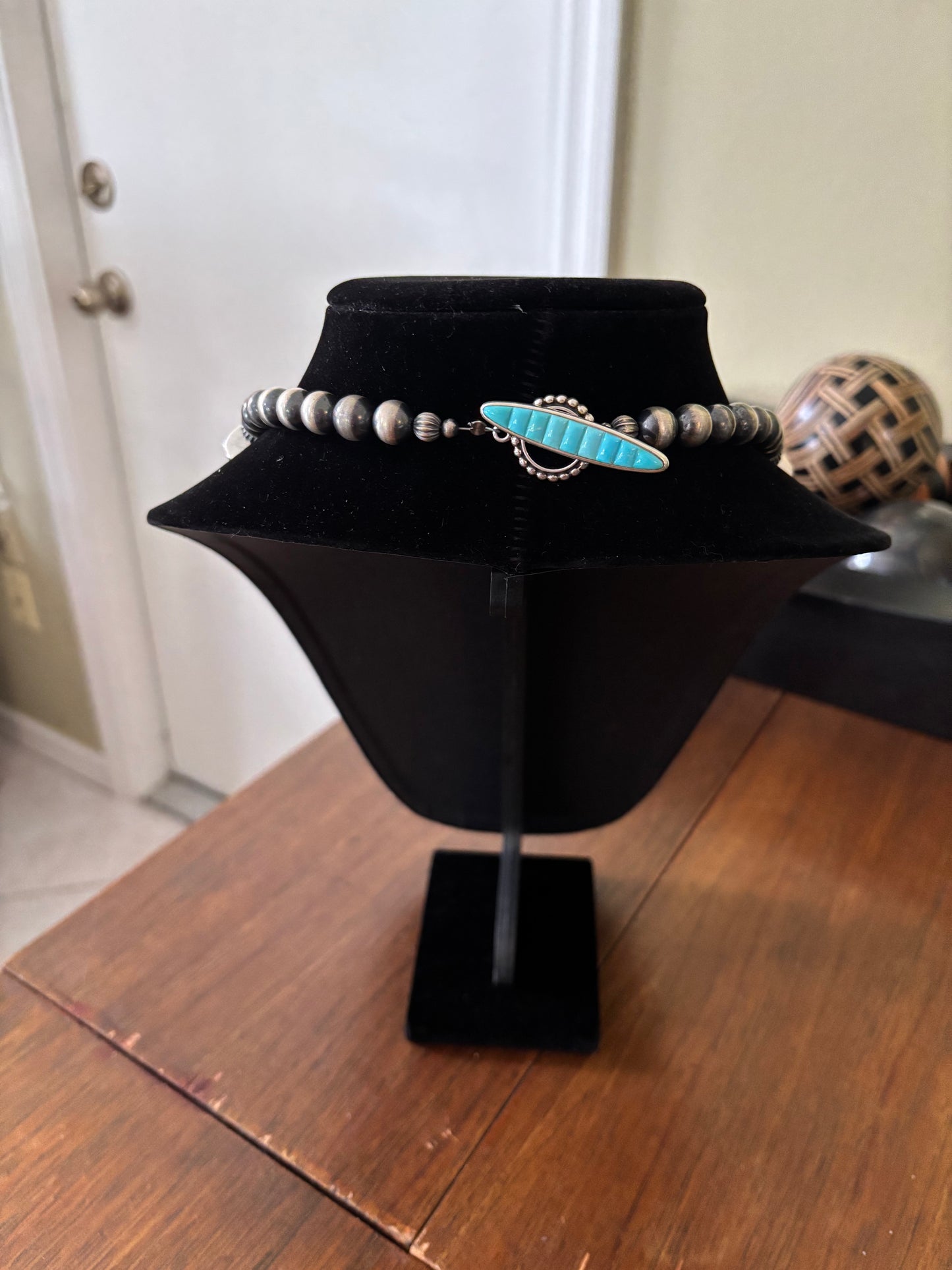 24” Kingman Turquoise 20-Strand Torsade Necklace