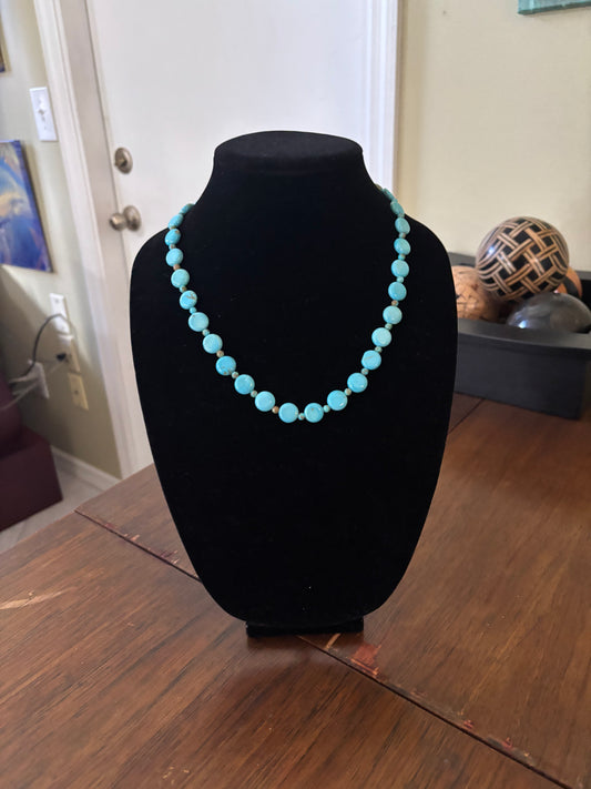 22” Lone Mountain Turquoise Tablet Necklace