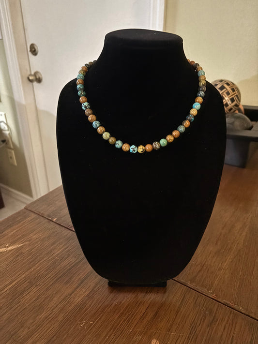 16” Polychrome Cloud Mountain Turquoise Necklace