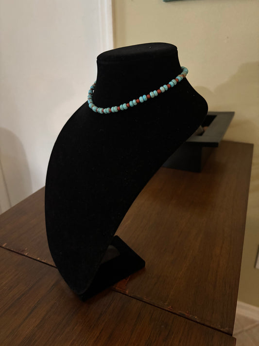 14.5” Lone Mountain Turquoise & Pipestone Jasper Choker