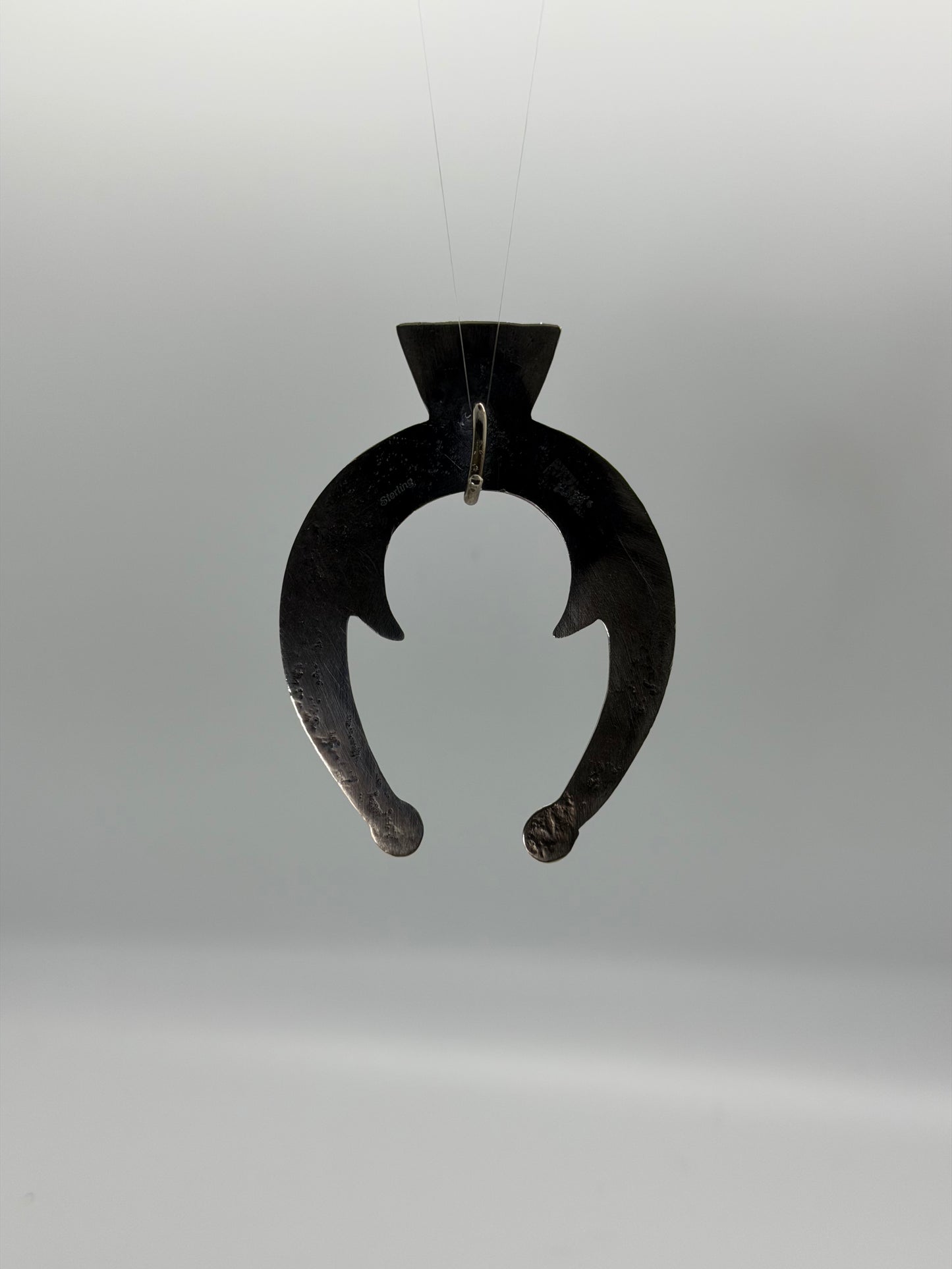 All-Sterling Silver Naja Pendant by Harrison Bitsue, Navajo