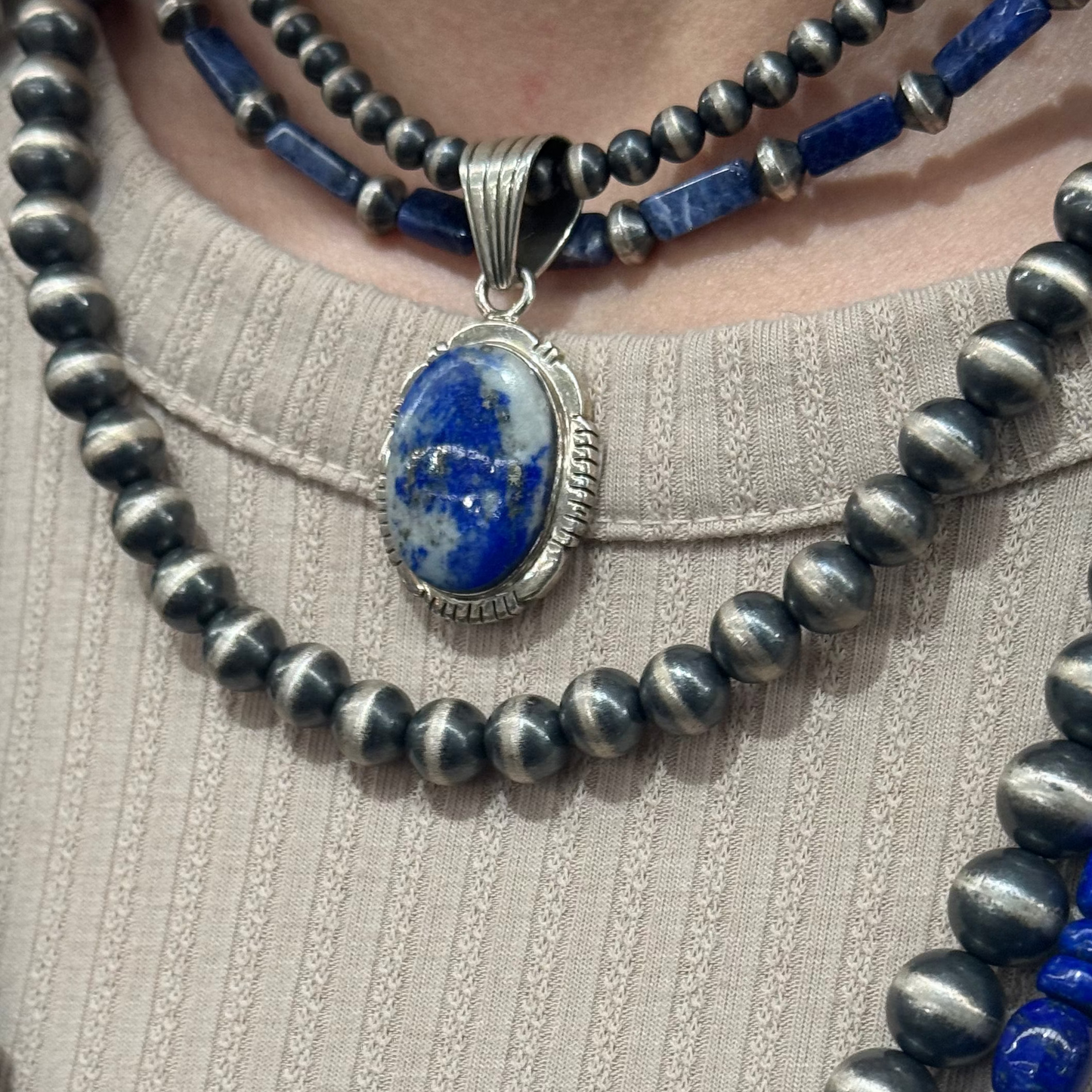 Handcrafted Jewelry Piece crafted from Blue Kingman, an exquisite Jewelry designed by Turquoise Mustang.