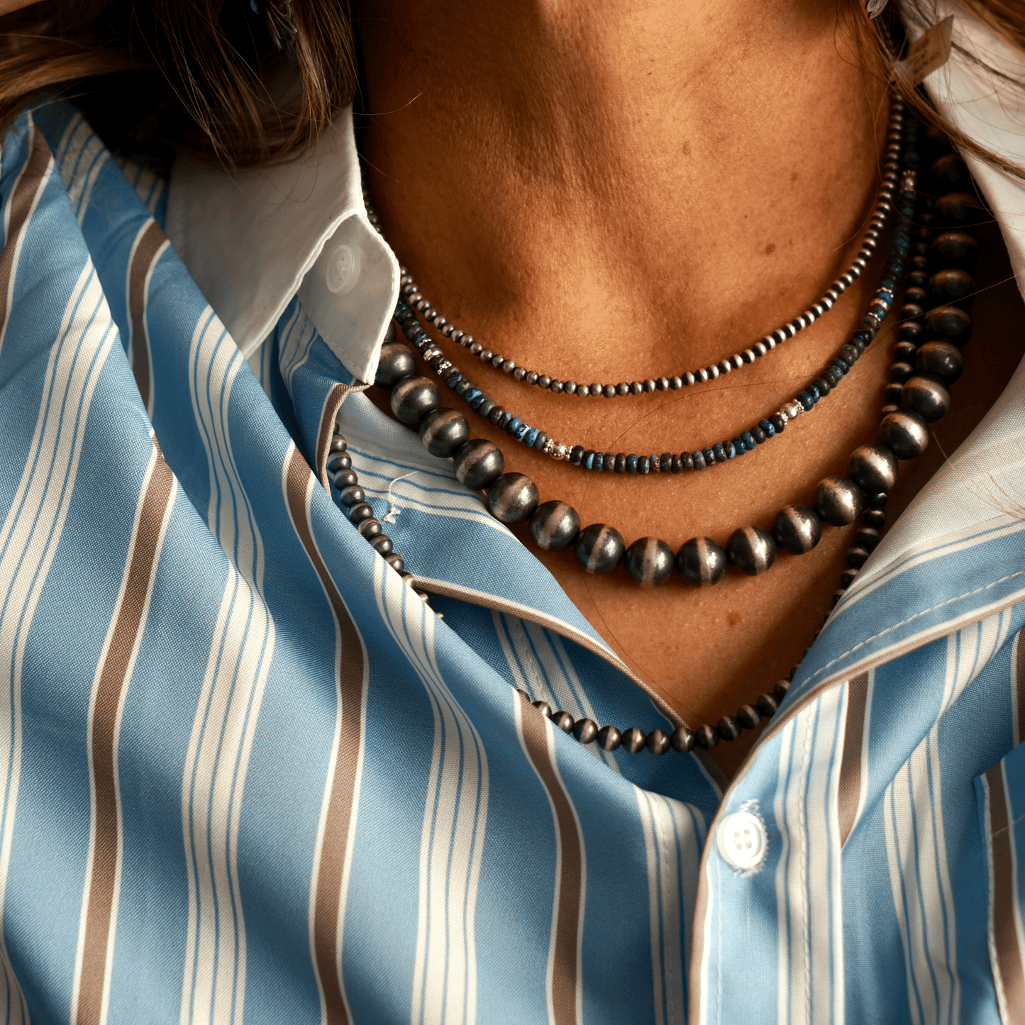 10mm Mustang Silver Pearls crafted from 16", an exquisite Pearl Necklace designed by My Store.