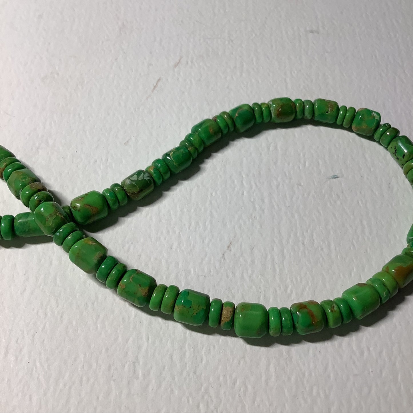Dan Dodson 24" Mojave Turquoise Barrel Necklace crafted from Sterling Silver, an exquisite Necklaces designed by Turquoise Mustang.