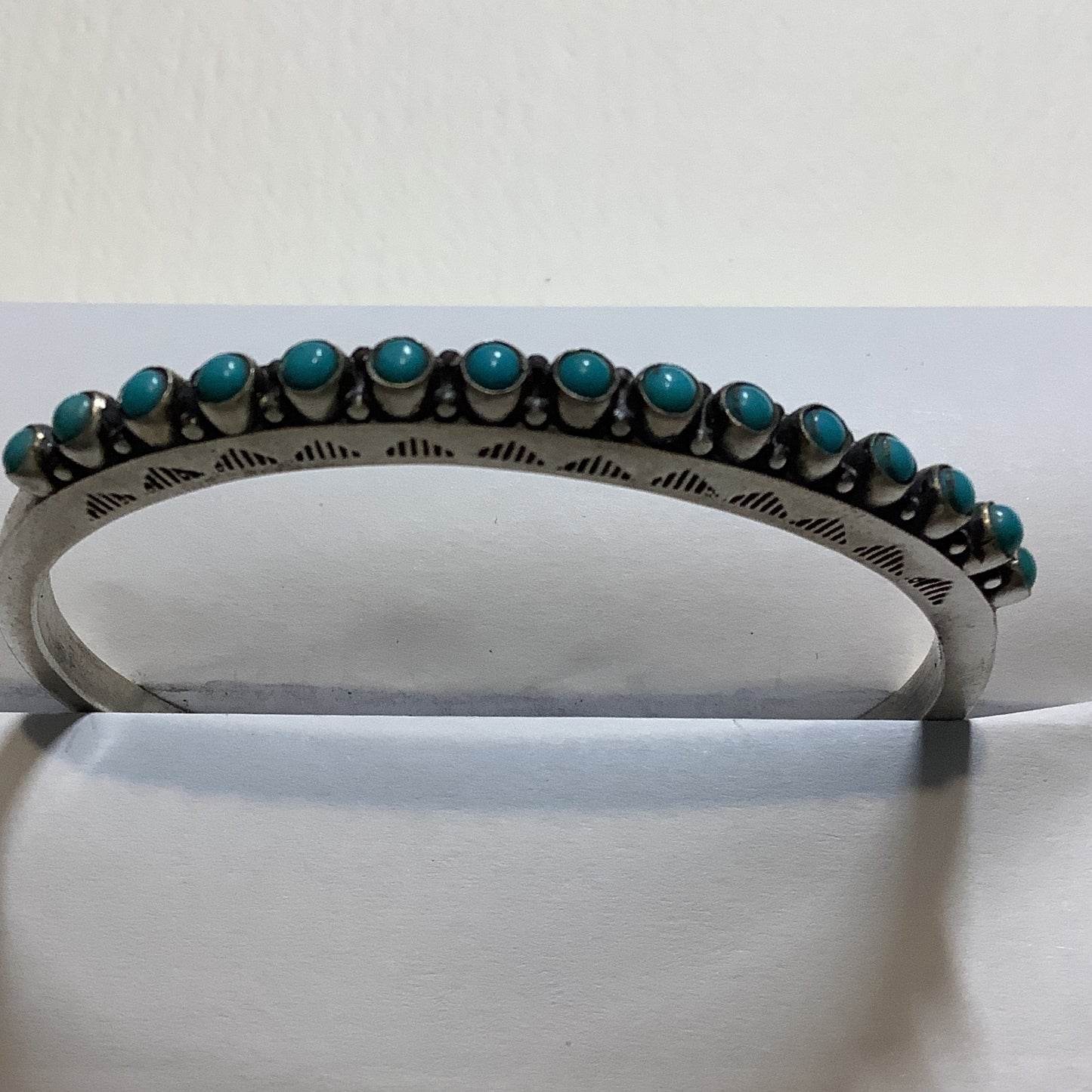 Bracelet, 15 stone Ingot Round BLUE Turquoise Cuff, DD crafted from Sterling Silver, an exquisite DD Bracelets designed by Turquoise Mustang.