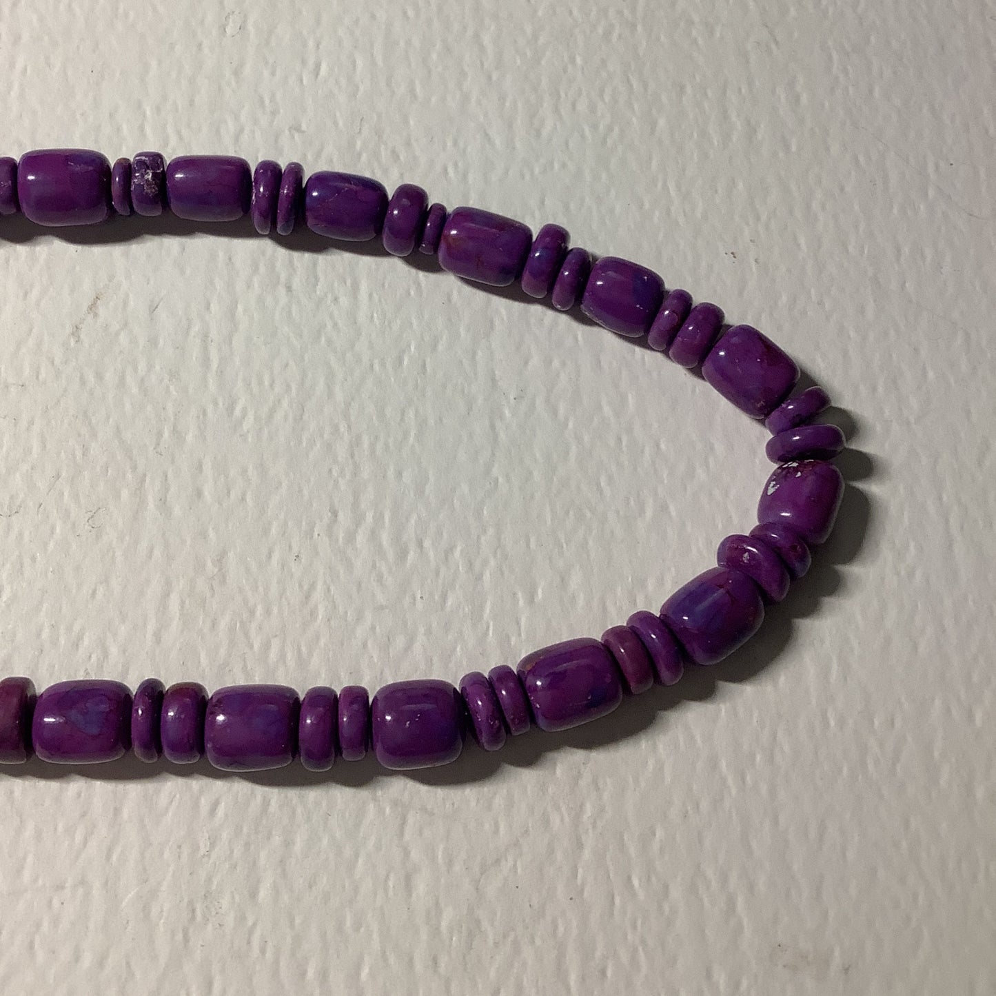 Dan Dodson 18"-20" Purple Mojave Barrel Necklace crafted from Sterling Silver, an exquisite Necklaces designed by Turquoise Mustang.