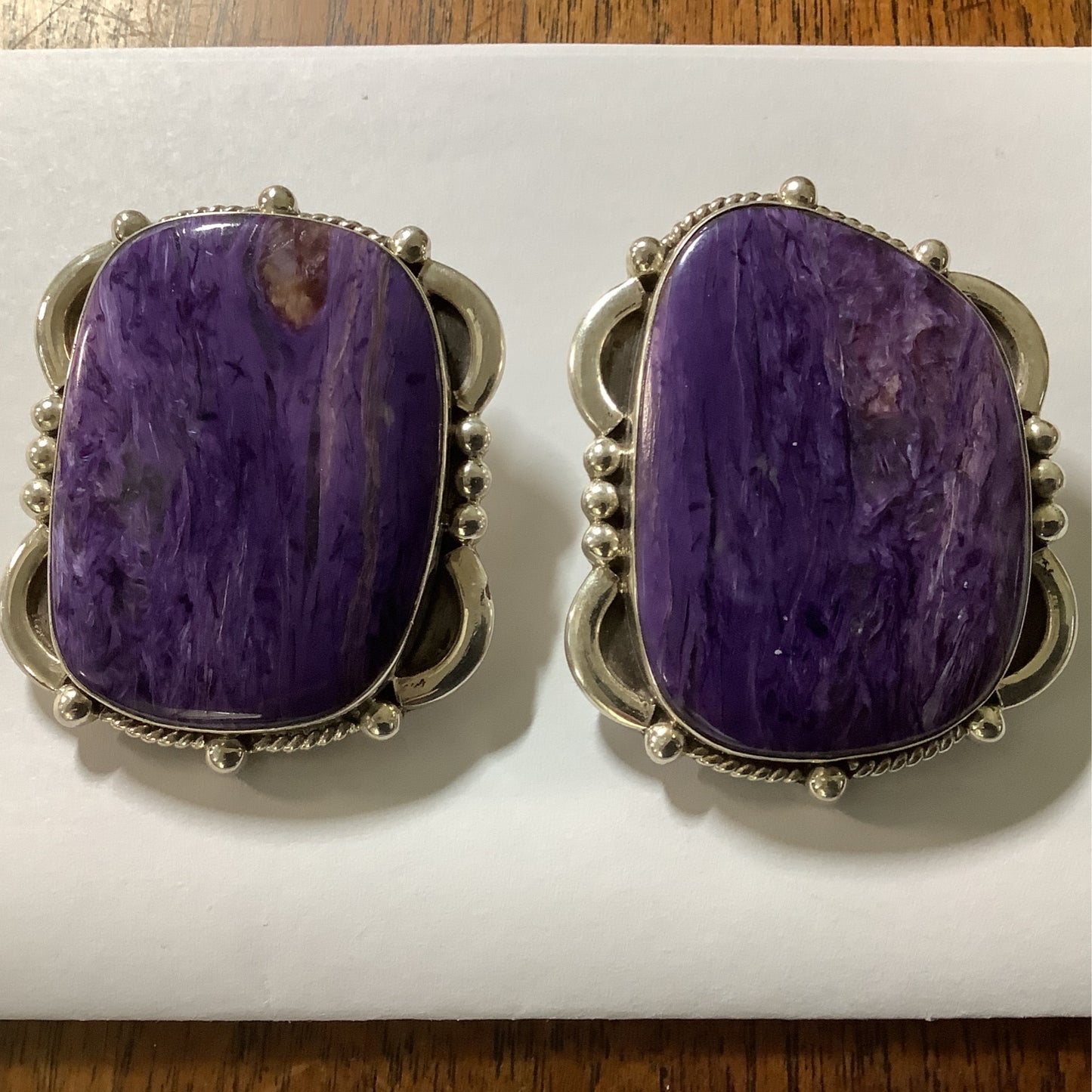 Buckle, Charoite, Dan Dodson crafted from Sterling Silver, an exquisite Belt Buckles designed by Turquoise Mustang.