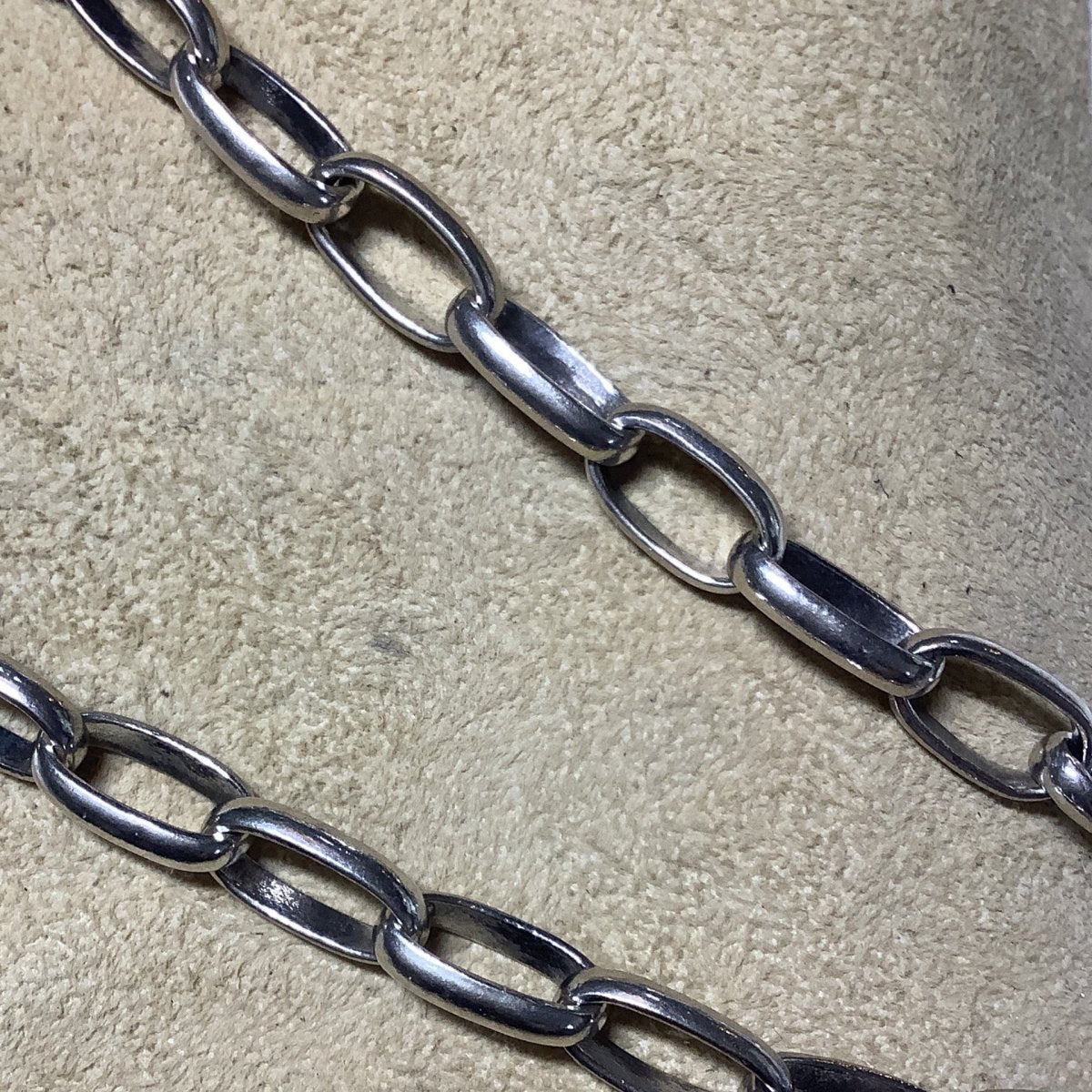 Handmade Oval Link Chain 30" - Turquoise Mustang