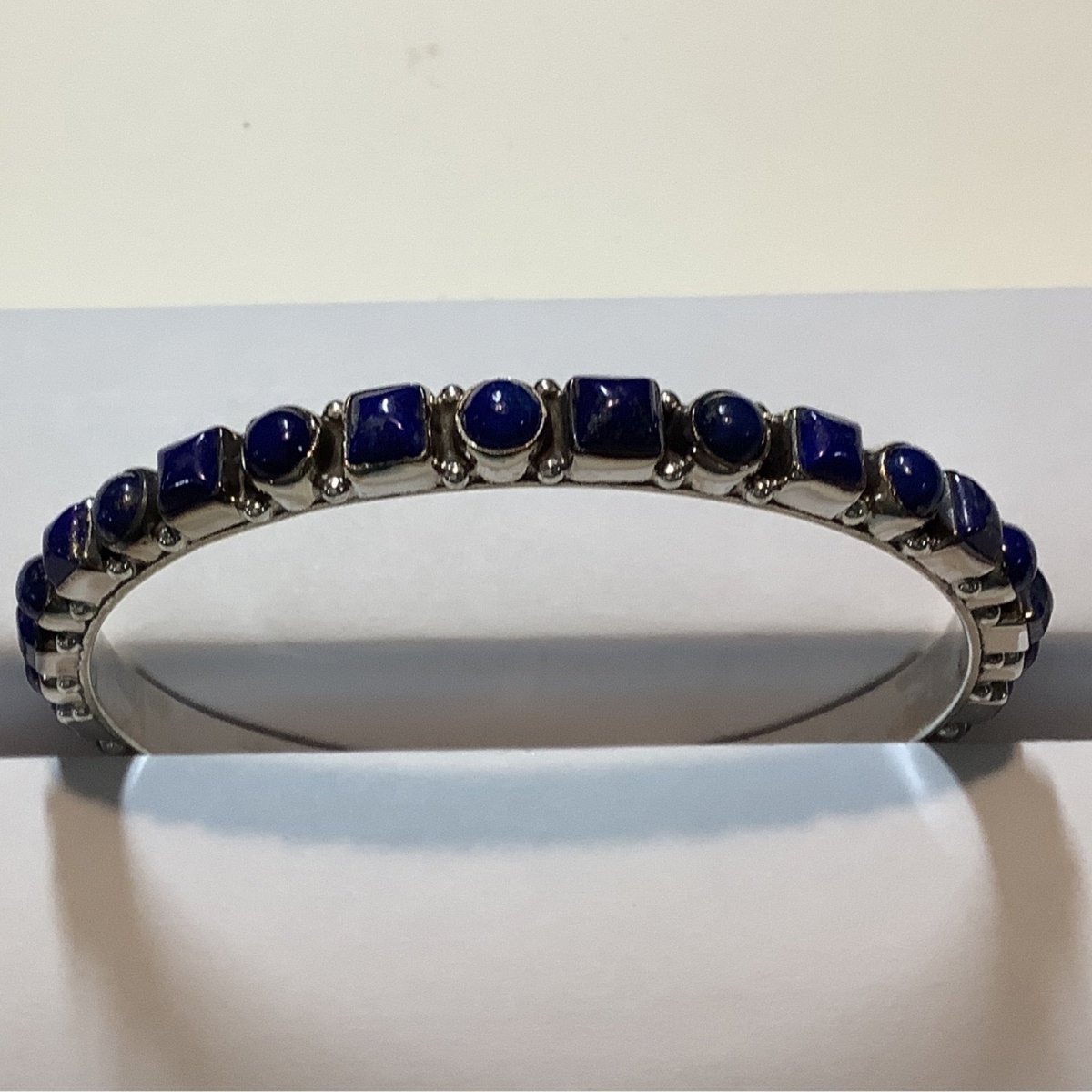 Bangle, Mixed Small Round & Square Lapis 32 stone, DD (1) - Turquoise Mustang