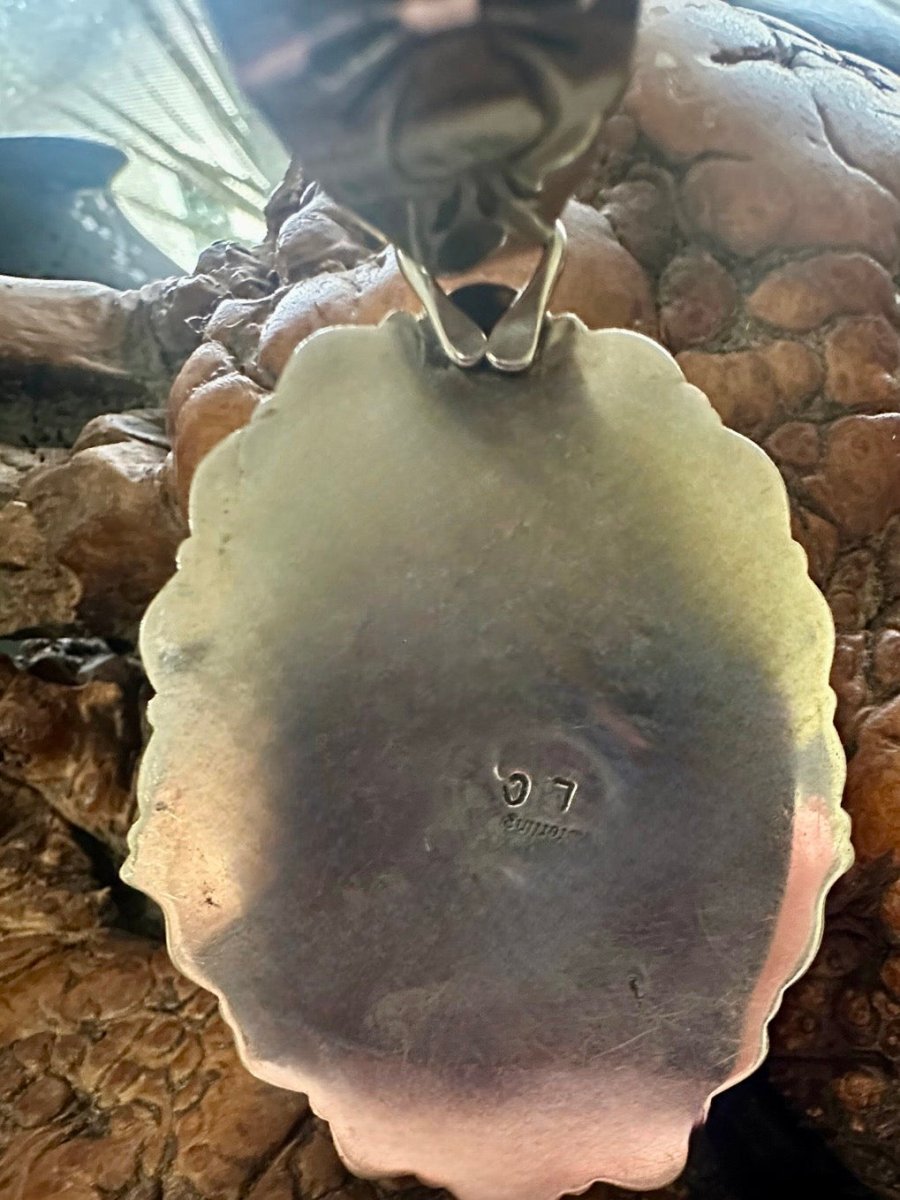 Extra Large Oval Carico Lake Pendant - Turquoise Mustang