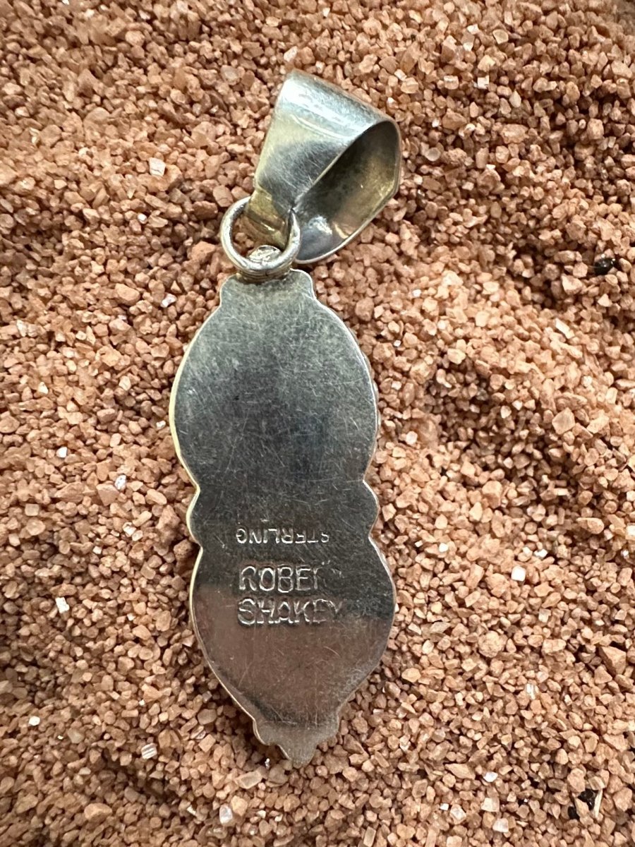 Pink Opal Double Drop Pendant, by Robert Shakey - Turquoise Mustang