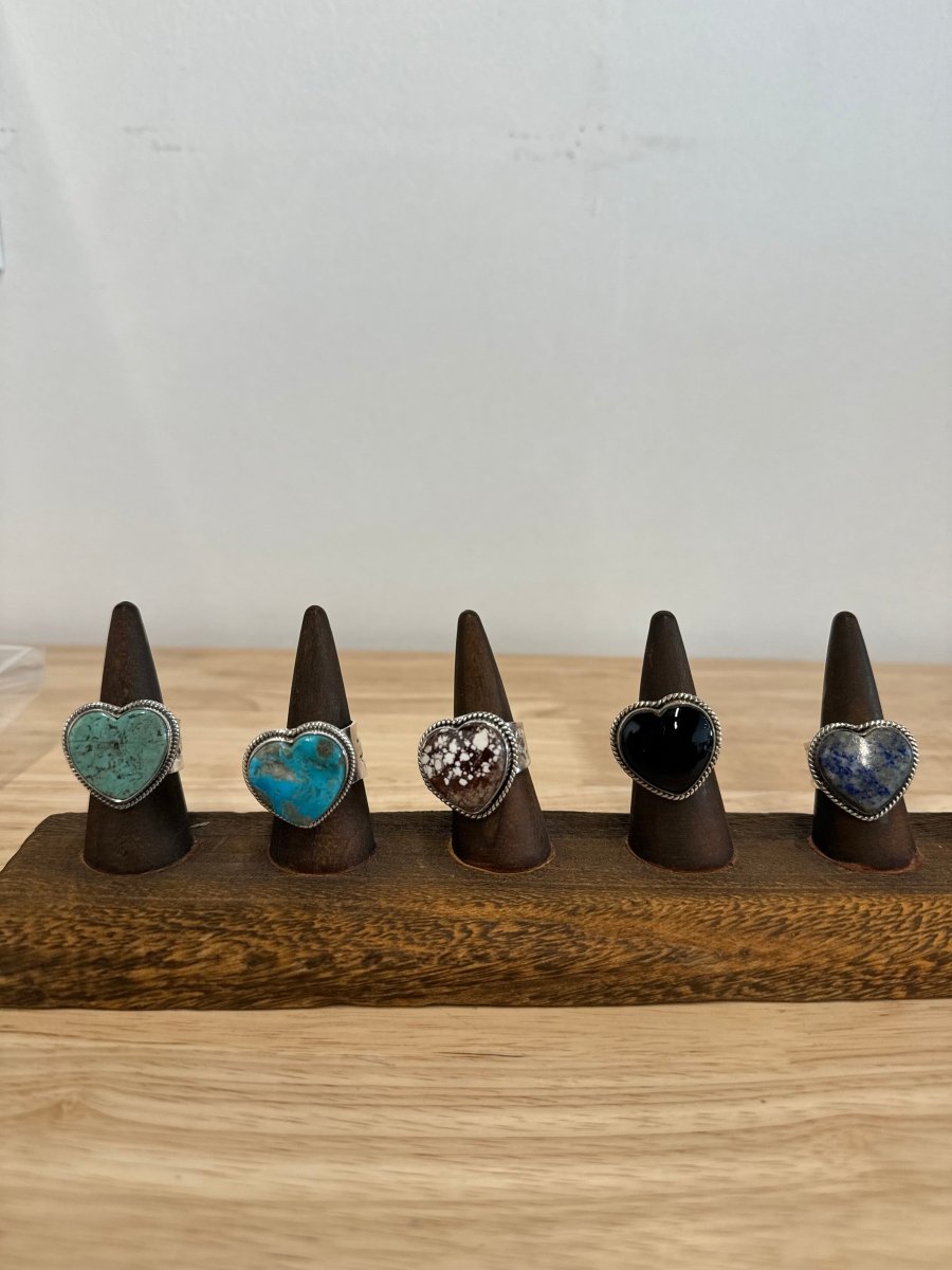 The Carnation Heart Ring - Turquoise Mustang
