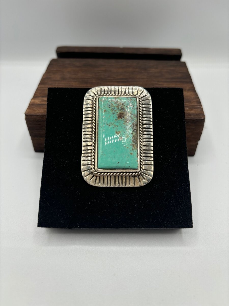 The Phoenix Adjustable Square Ring - Turquoise Mustang
