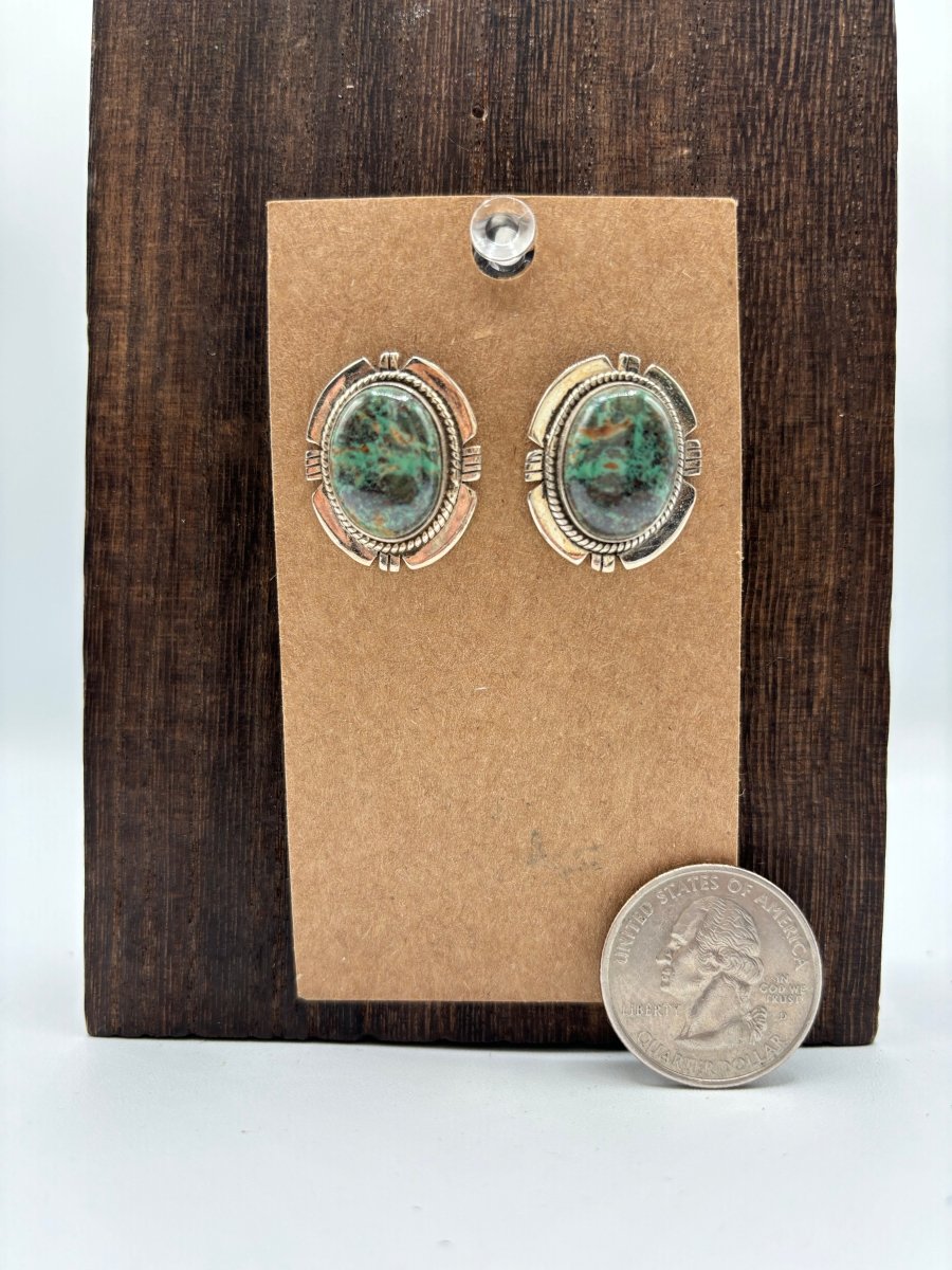 The Orchid Filework Stud Earrings - Turquoise Mustang