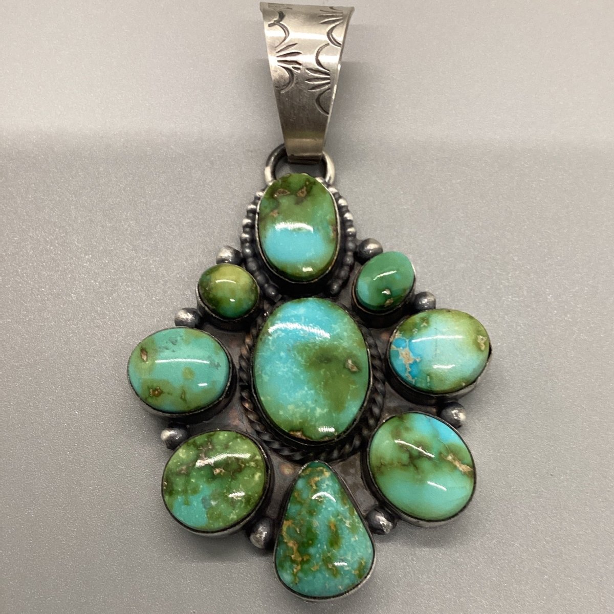 Pendant, Nine stone Red Sonoran Gold Cluster, 35 ct, Medium, Peterson Johnson (1) (1) (1) - Turquoise Mustang