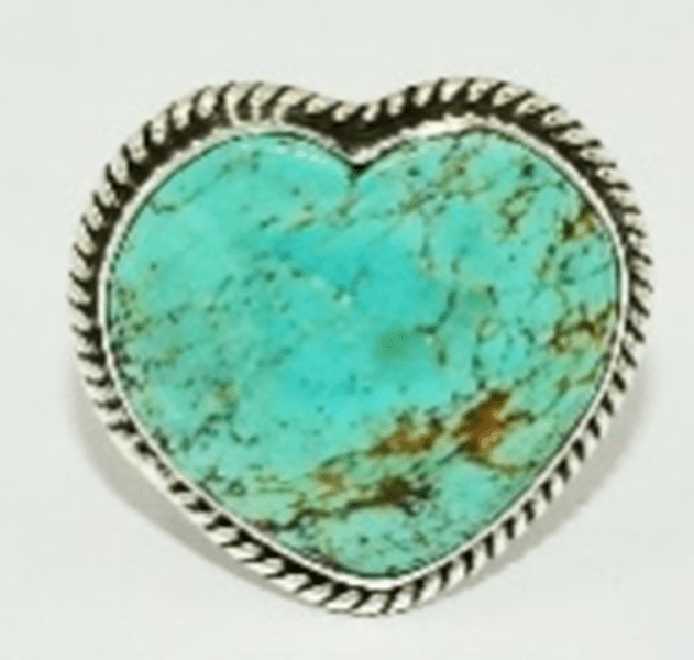 The Carnation Heart Ring - Turquoise Mustang