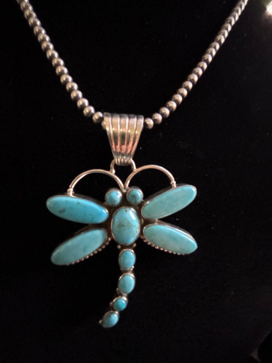 The Snapdragon Dragonfly Pendant - Turquoise Mustang