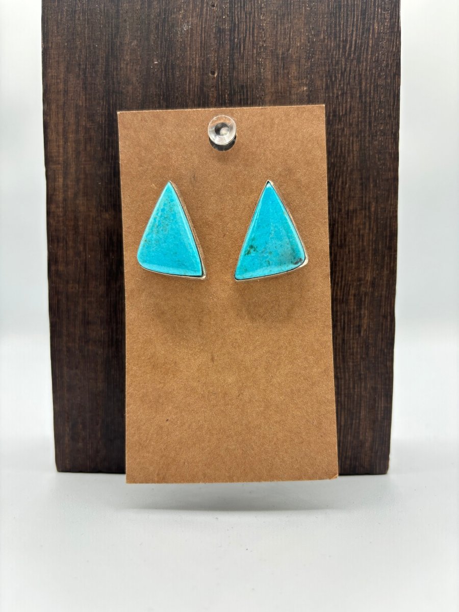 The Trillium Triangle Earrings - Turquoise Mustang