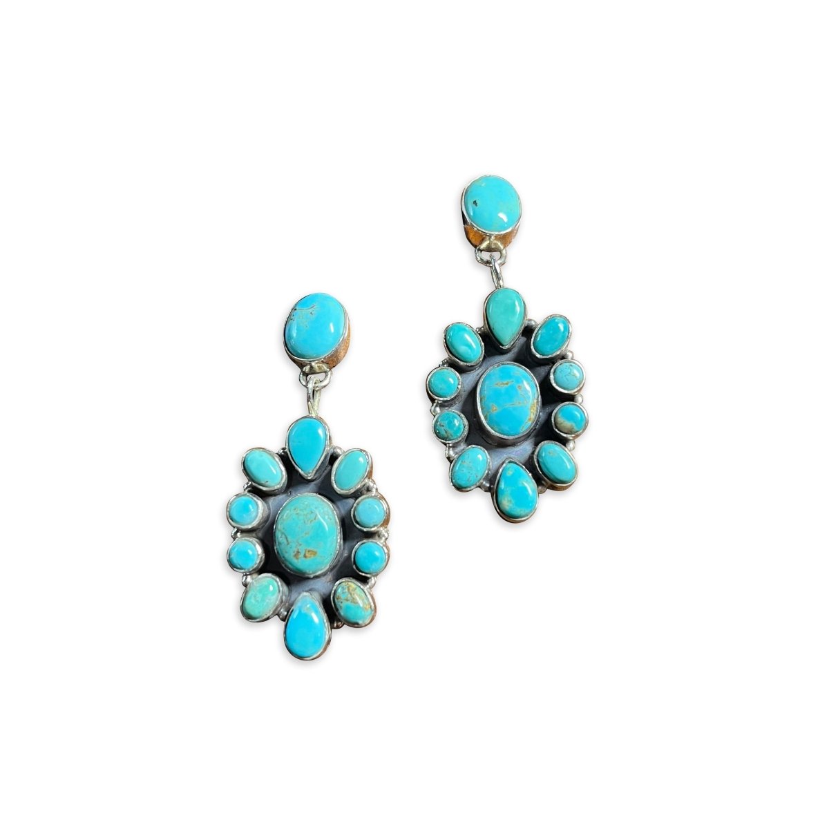 The Mandevilla Oval Cluster Post Earrings - Turquoise Mustang