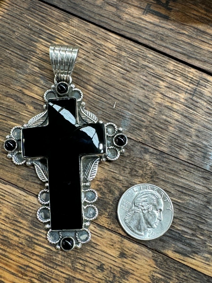 The Primrose Cross Pendant - Turquoise Mustang