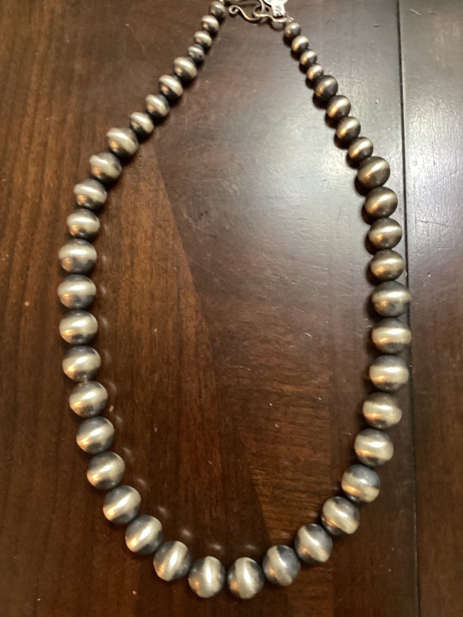 Chimney Butte 14mm Navajo Pearl Necklace - Turquoise Mustang