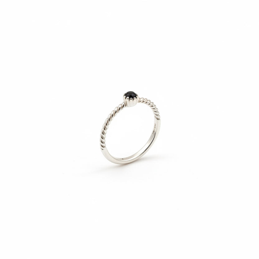 Small Rings, Black Onyx & Sterling Silver, Melanie Bitsi - Turquoise Mustang