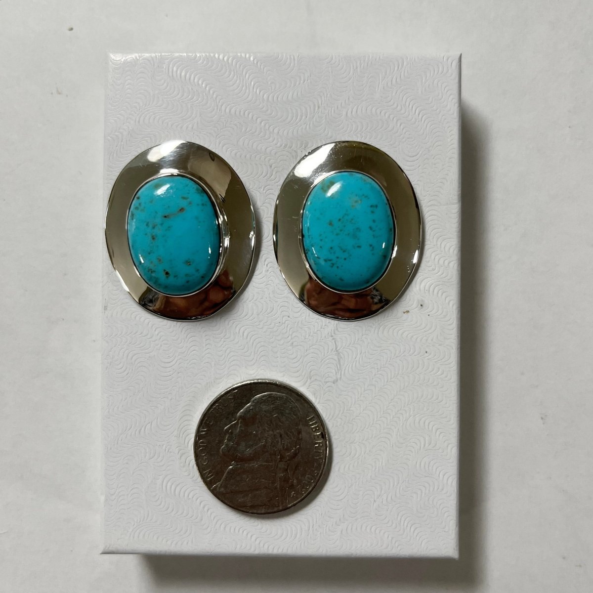 The Moonflower Stud Earrings - Turquoise Mustang