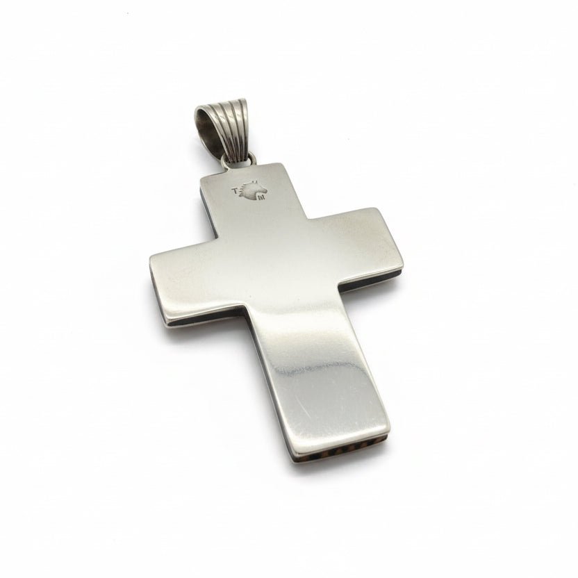 The Peony Cluster Cross Pendant in Denim Lapis - Turquoise Mustang