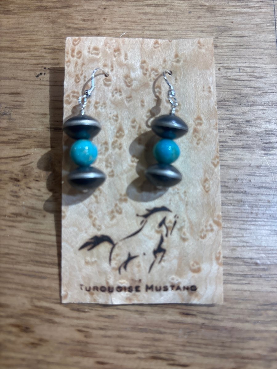 Assorted Beaded & Navajo Pearl Earrings - Turquoise Mustang
