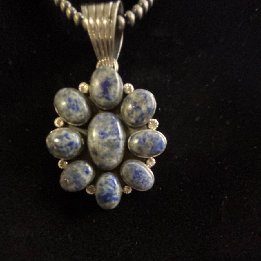 The Tiger Flower Pendant - Turquoise Mustang