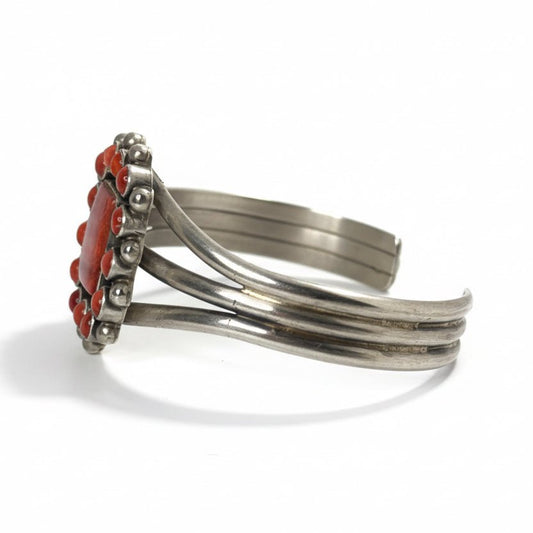 Rosalita 15 - Stone Rectangular Cluster Cuff in Red Spiny Oyster, Kathleen Livingston - Turquoise Mustang