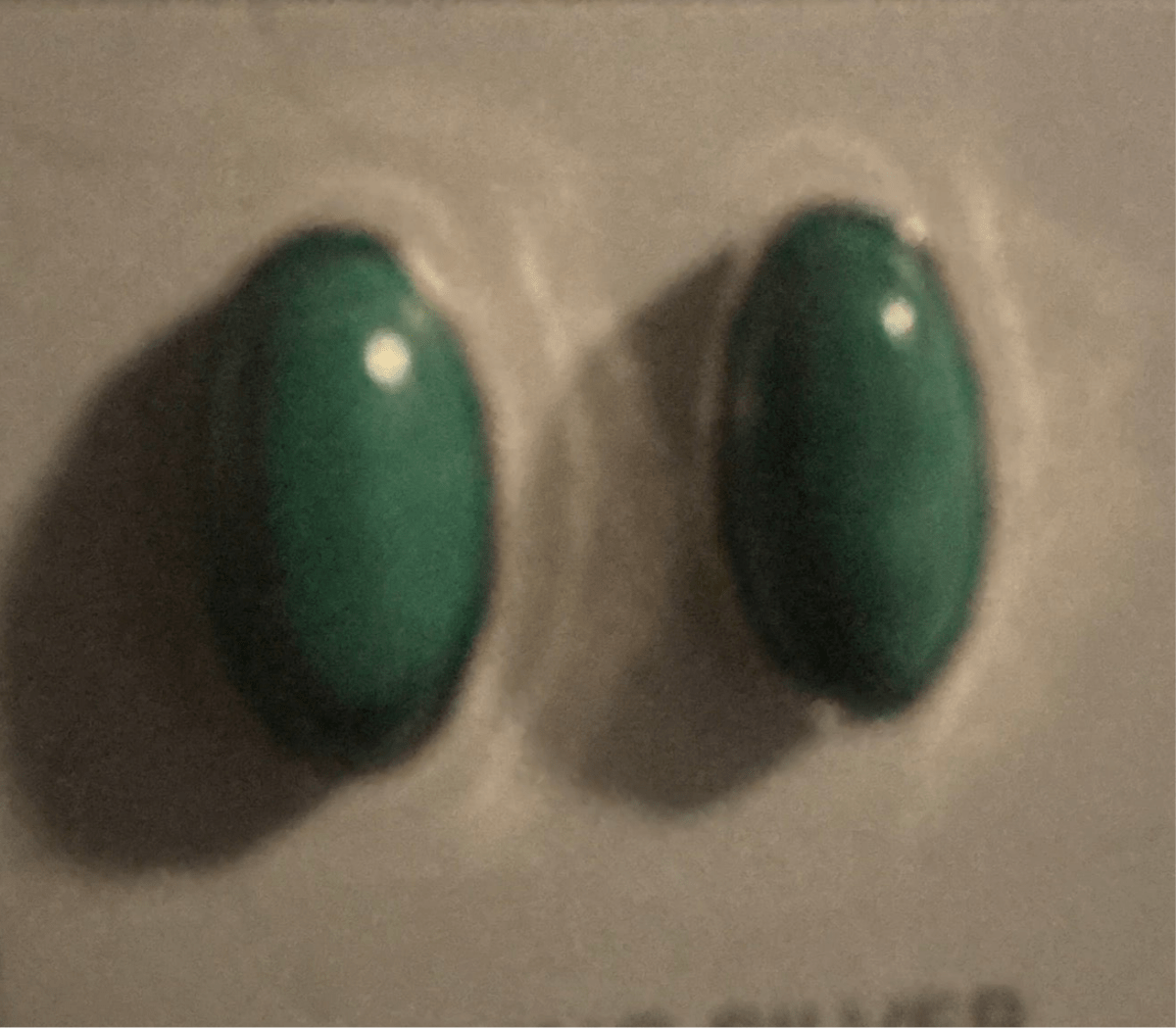 Earring, simple oval malachite studs - Turquoise Mustang