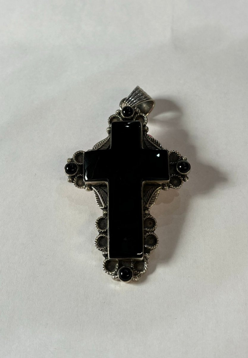 The Primrose Cross Pendant - Turquoise Mustang