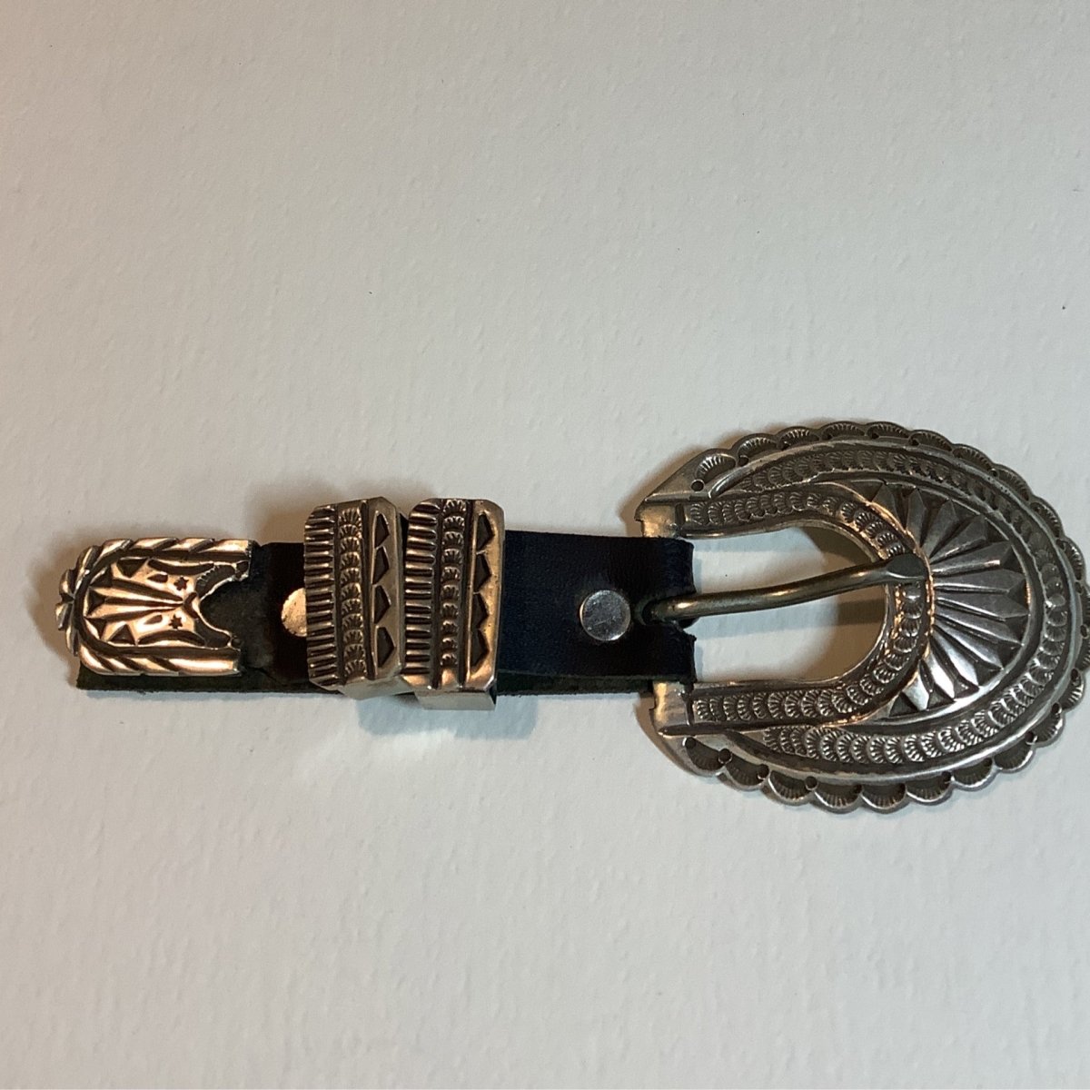 Ranger Buckle Set, Stamp Worke,Maloney hallmark - Turquoise Mustang