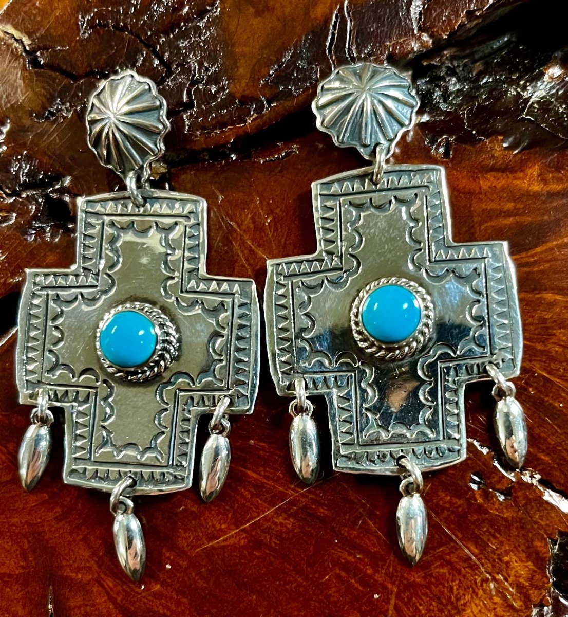 The Blue - Eyed Mary Earrings - Turquoise Mustang